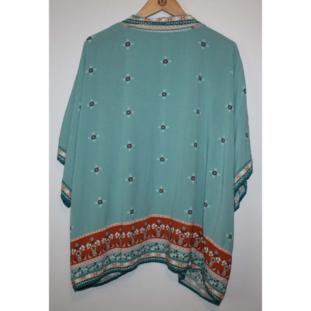 ✨2/$20 Matilda Jane Days Like This Kimono Open Front Floral Teal Top Size XS / S - Picture 6 of 8